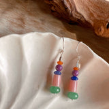 Aventurine & Pink Opal Earrings
