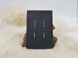 Sparkle Turquoise Ombre Ojibwe Dangle Earrings