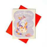 Aww, Thanks! Cat Risograph Thank You Card