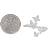 Adjustable Silver Butterfly Cluster Ring