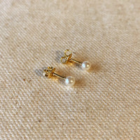 18k Gold Filled 4mm Classic Pearl Stud