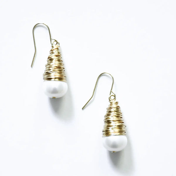 Wire with Pearl Earrings