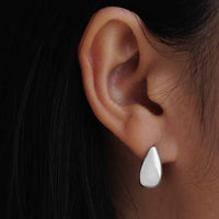 Large Teardrop Huggie Hoop Earrings