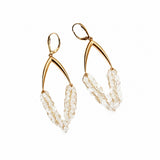 V Earrings with Rose Quartz