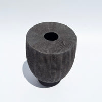 Black Textured Seed Vase
