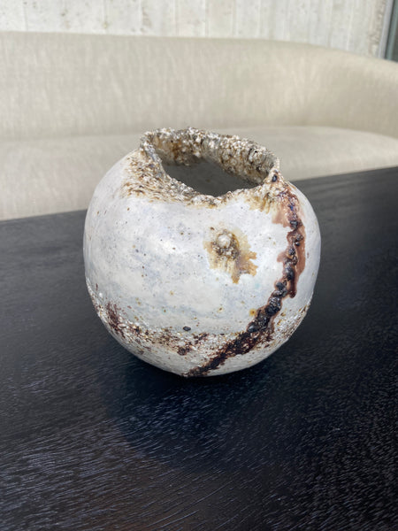 Round White Rock Vase