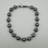Grey Pearl Mesh Collar Necklace