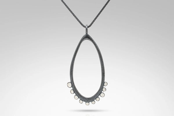 Disco Bottom Open Drop Pendant Necklace