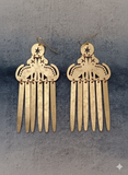 Falling Felines Brass Earrings