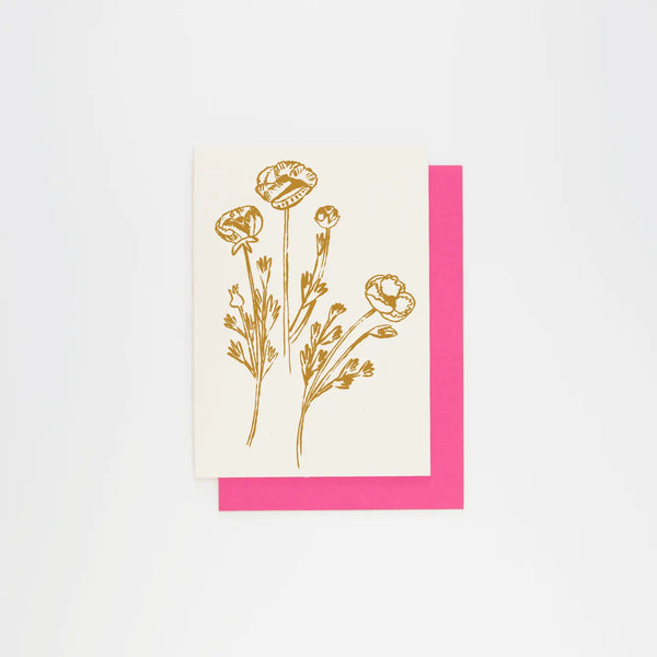 Gold Flowers Card