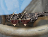 Chocolate Brown and Gold Minimalist Geometric Earrings