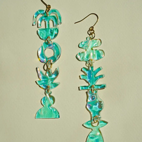 Mobile Earrings in Iridescent Ripple