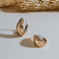 Large Teardrop Huggie Hoop Earrings