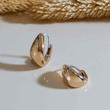 Large Teardrop Huggie Hoop Earrings