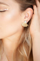 Black Opal Studs with Pleat Jackets
