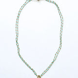 Double Turquoise Glass Bead Chain with Edison Pearl Pendant