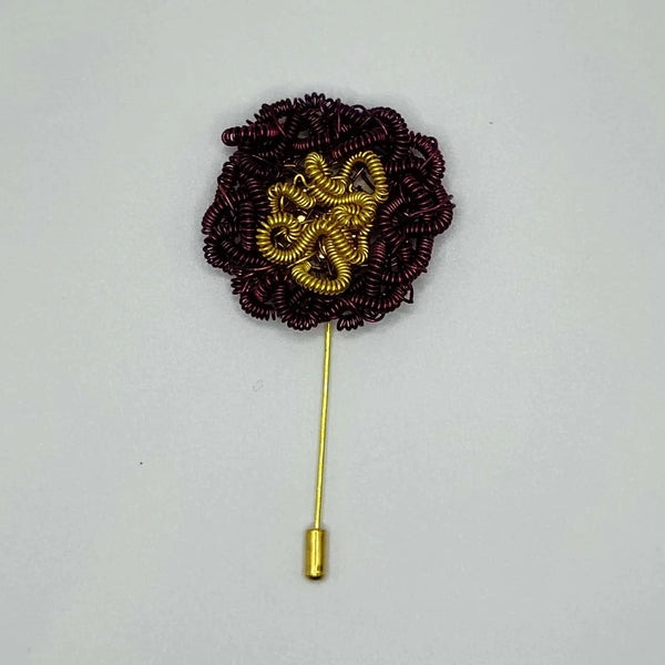 Gold & Burgundy Lapel Pin