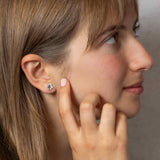 Sterling Silver Hydrangea Post Earrings 9x7mm