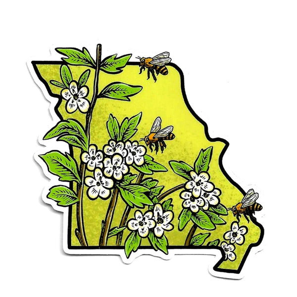 Missouri State Flower and State Insect Vinyl Sticker