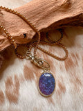Grape Agate & Brass Necklace