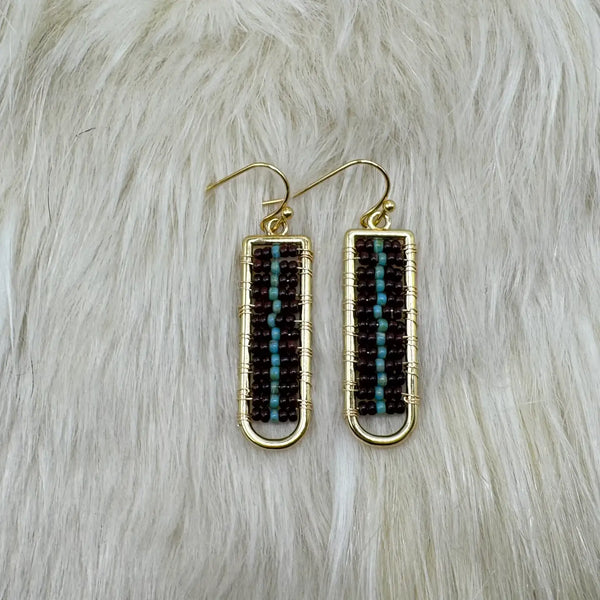 Boulder Opal Geometric Earrings