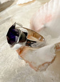 Amethyst & Silver Heart Ring 