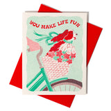 You Make Life Fun Dog Risograph Greeting Card