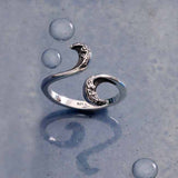 Stylized Wave Adjustable Ring