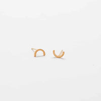 Gold Mini Arc Stud Earrings