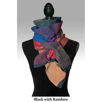 Double Sided Swiss Scarf - Black with Rainbow
