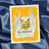 Thank You Cat Bag Risograph Card