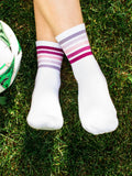 Purple Stripe Athletic Socks