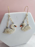 Porcelain Swan Earrings