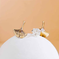 Ginkgo Post Earrings in Bronze