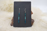 Sparkle Turquoise Ombre Ojibwe Dangle Earrings
