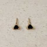 Mini Colored CZ Triangle Stud