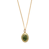 Oval Locket Necklace with Wyoming Jade