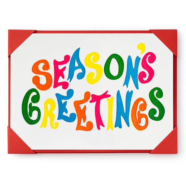 Season's Greetings Christmas Notelet Cards 5-Pack