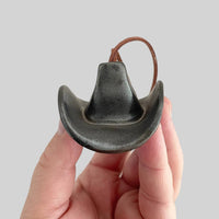 Ceramic Cowboy Hat Ornament — Black Gold