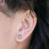 Bronze Scarab Post Earrings 8x7mm