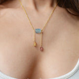 Raw Stone Droplet Necklace