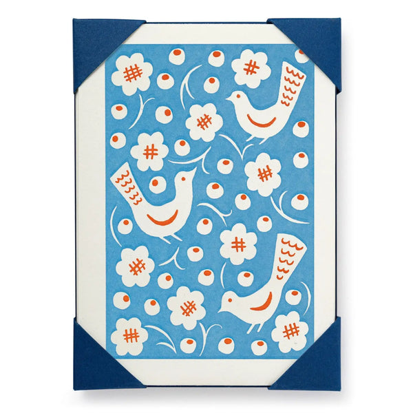 Ariana Blue Bird Pattern Notelet Cards 5-Pack