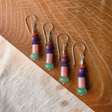 Aventurine & Pink Opal Earrings