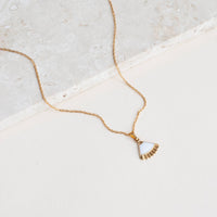 Peplum Charm Necklace in Pearl
