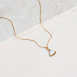 Peplum Charm Necklace in Pearl
