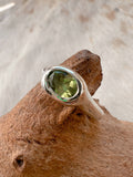 Molten Silver & Peridot Ring