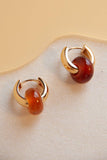 Rondella Stone Hoops in Carnelian
