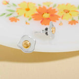 Egg Post Earrings with Bronze Yolk