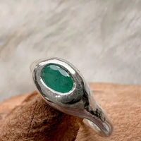 Emerald Molten Ring
