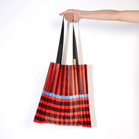 Satin Pleated Tote Bag Ravello Red